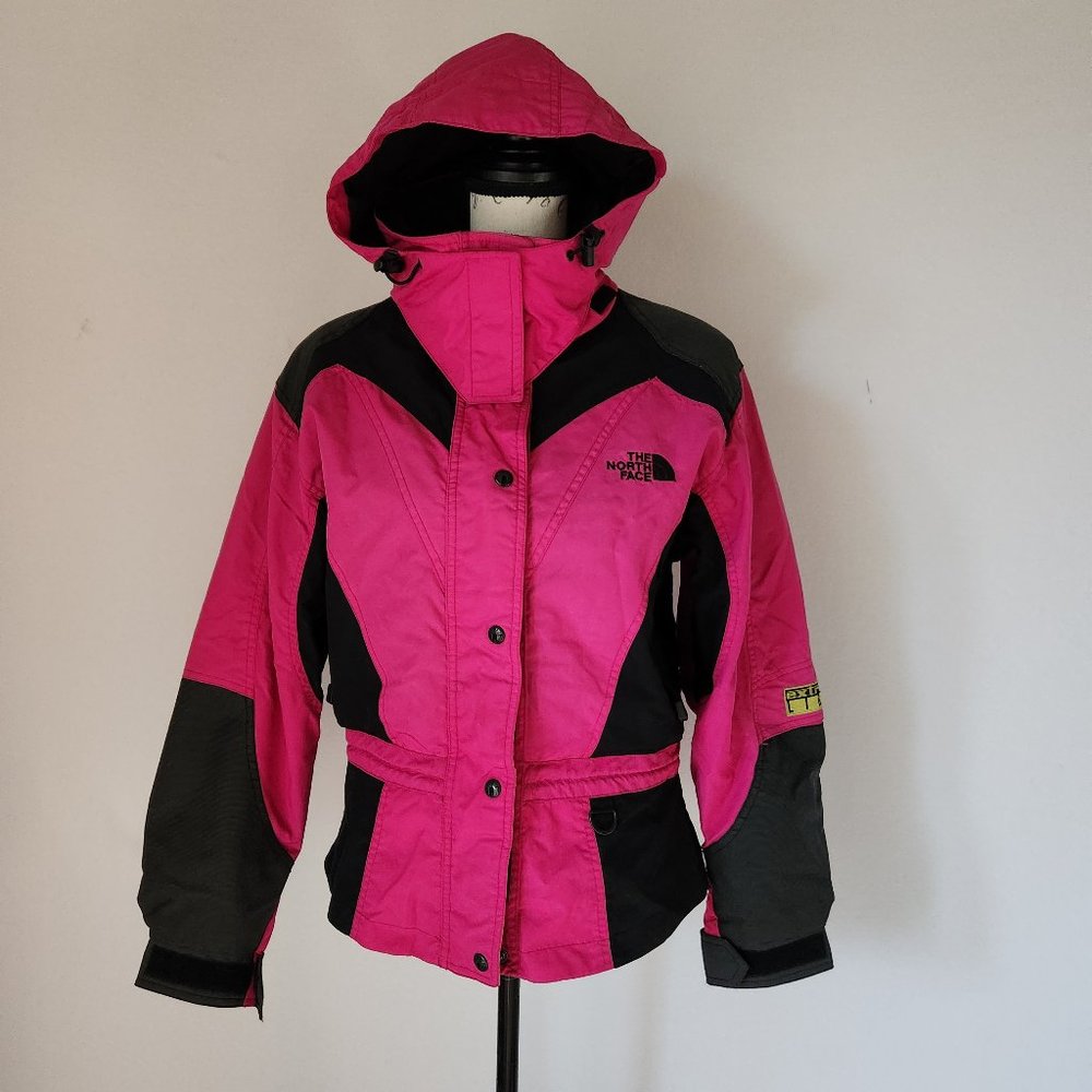 Vintage The North Face Extreme Light Hooded Ski Jacket Zip Pink Black Women's